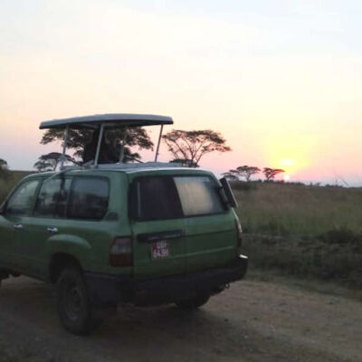 Safari jeep in Ishasha, Queen Elizabeth National Park